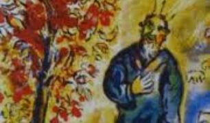 Chagall Moses beside burning bush 2