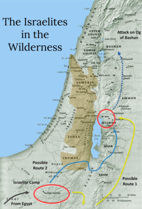 Map of Israelites in Wilderness