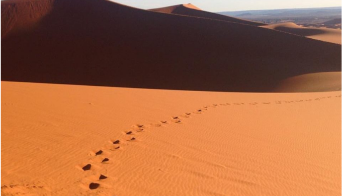 footsteps in desert sand 2